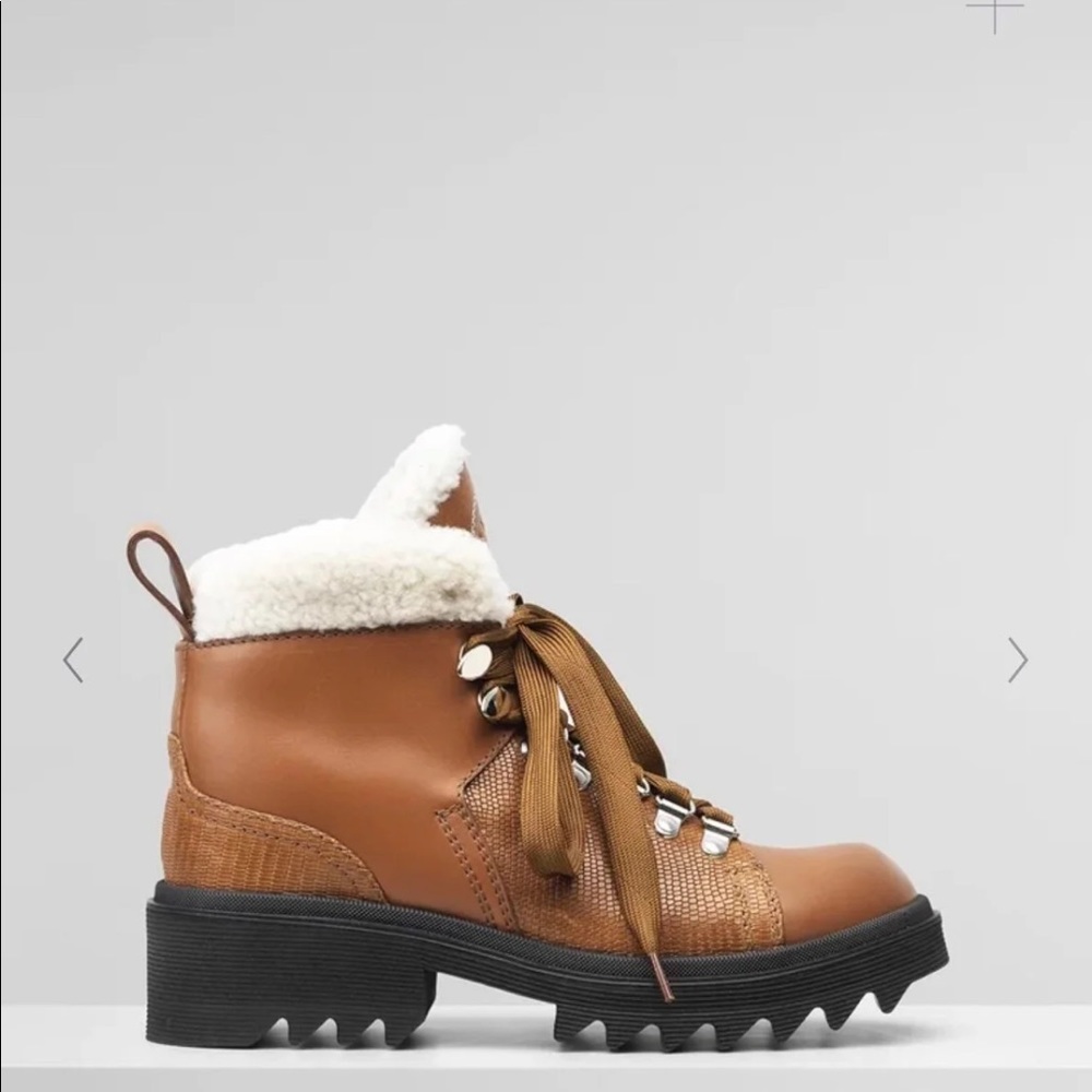 Chloe Bella Mountain Brown Shearling Boots Sz 39 7.5/8